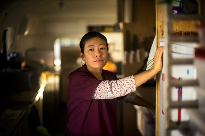 Seiko Riley inside her kitchen