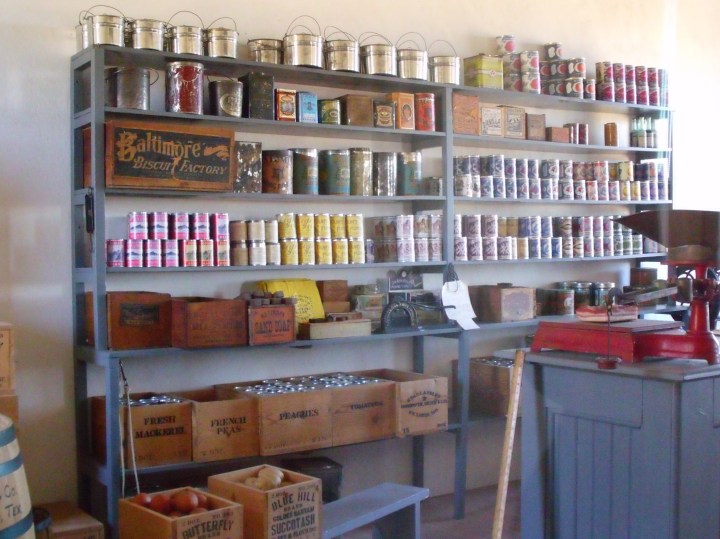 Commisary items available at the fort in the 1800s. Selections wasn't like what we have now and cooks had to get creative.
