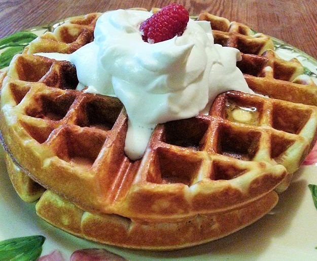 Two with butter and homemade whipped cream, and I could only eat part of one!