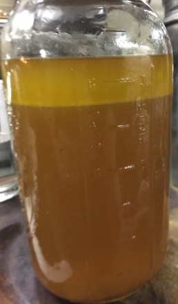 Once the bone broth is cool, remove the top layer of fat and discard or use for cooking.