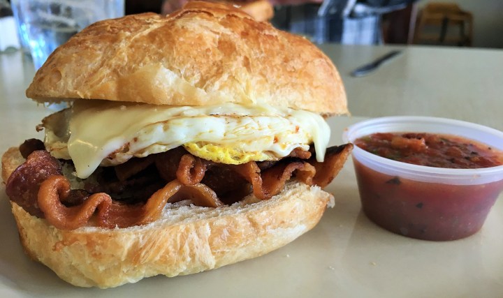 Breakfast Croissant sandwich hit the spot.