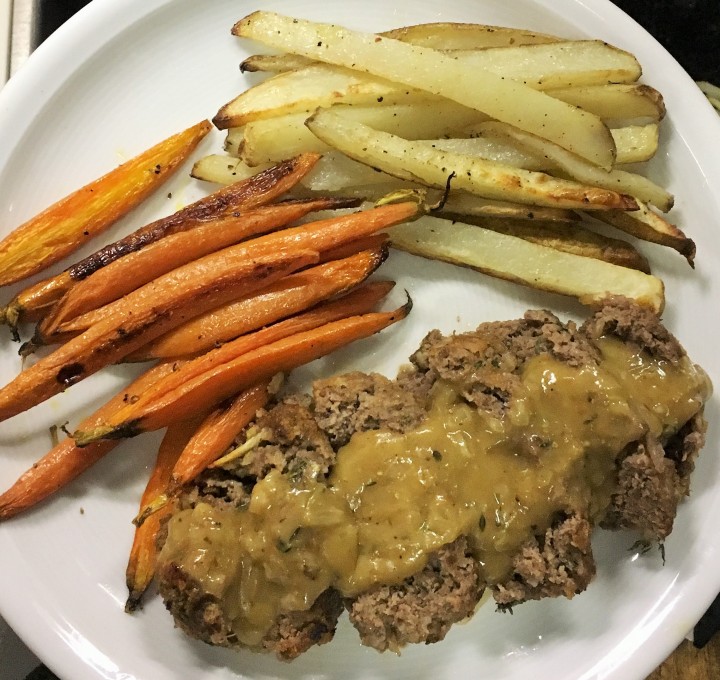 Meatloaf with thyme gravy and roasted root veggies forever changed my meatloaf recipe.
