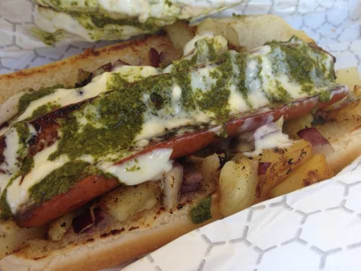 The El Pastor hotdog from Cow Dog, my favorite hot dog in the world.