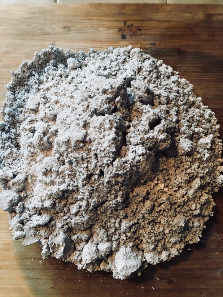 Blue corn masa before water.