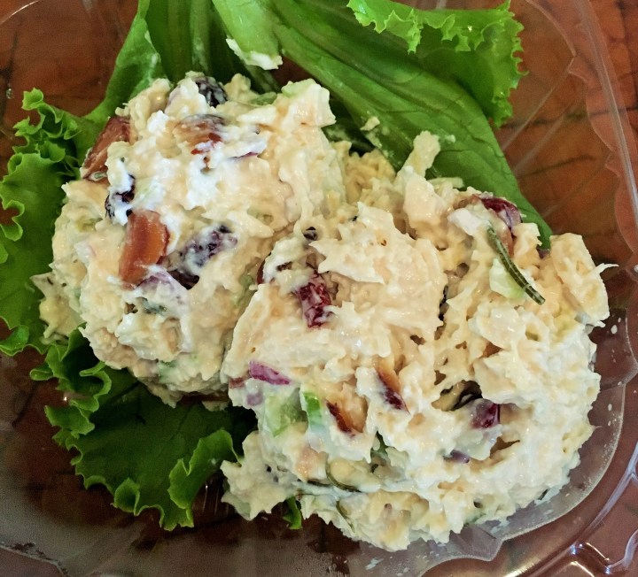 Stone Village Market Deli's Cranberry Almond Chicken Salad. On lettuce, with crackers, as a sandwich, just gimme a fork!