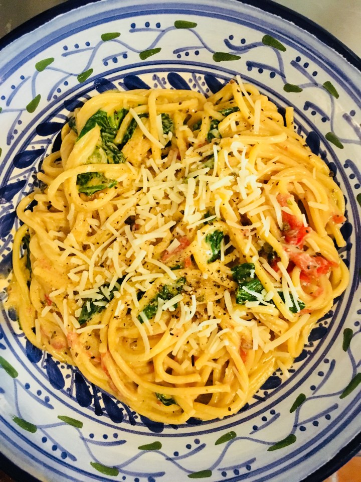 4. Creamy and delicious homemade pasta and sauce with freshly grated Parmigiano Reggiano, in under 25 minutes.